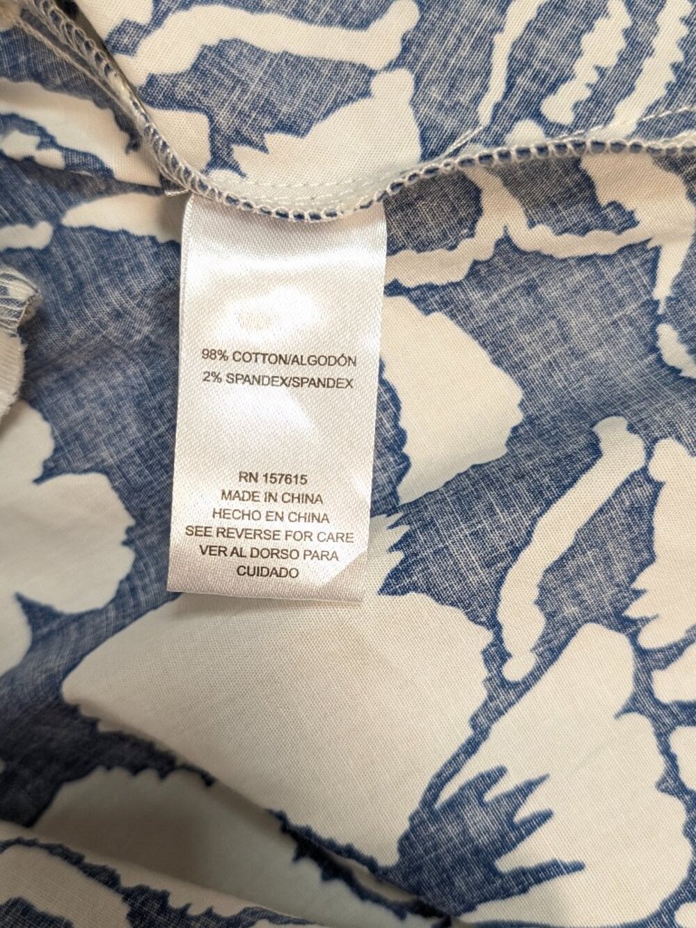 Floral Popover Shift Midi Dress Blue Ivory M Ruffle Hem Rachel Zoe Coastal NWOT - Picture 10 of 12